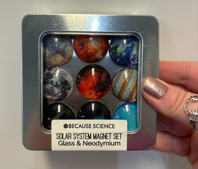 Solar System Glass Magnet Set in Tin
