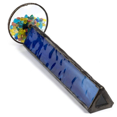 Kaleidoscope Blue Stained Glass Tabletop Decor