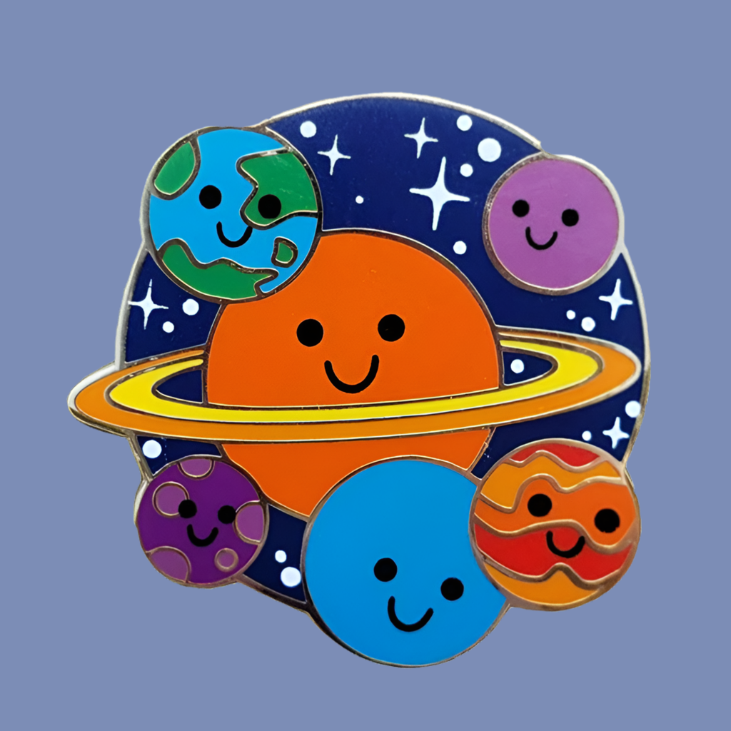 Cute Solar System Enamel Pin