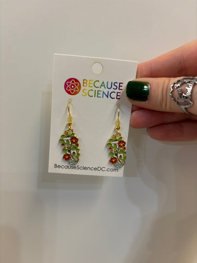 Flower Test Tube Dangle Earrings
