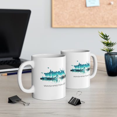 Washington DC Stylized Skyline Mug - Ceramic Mug 11oz