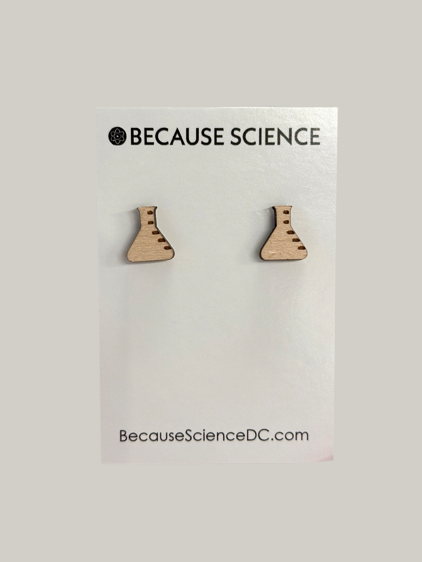 Erlenmeyer Flask - Wood Post Earrings