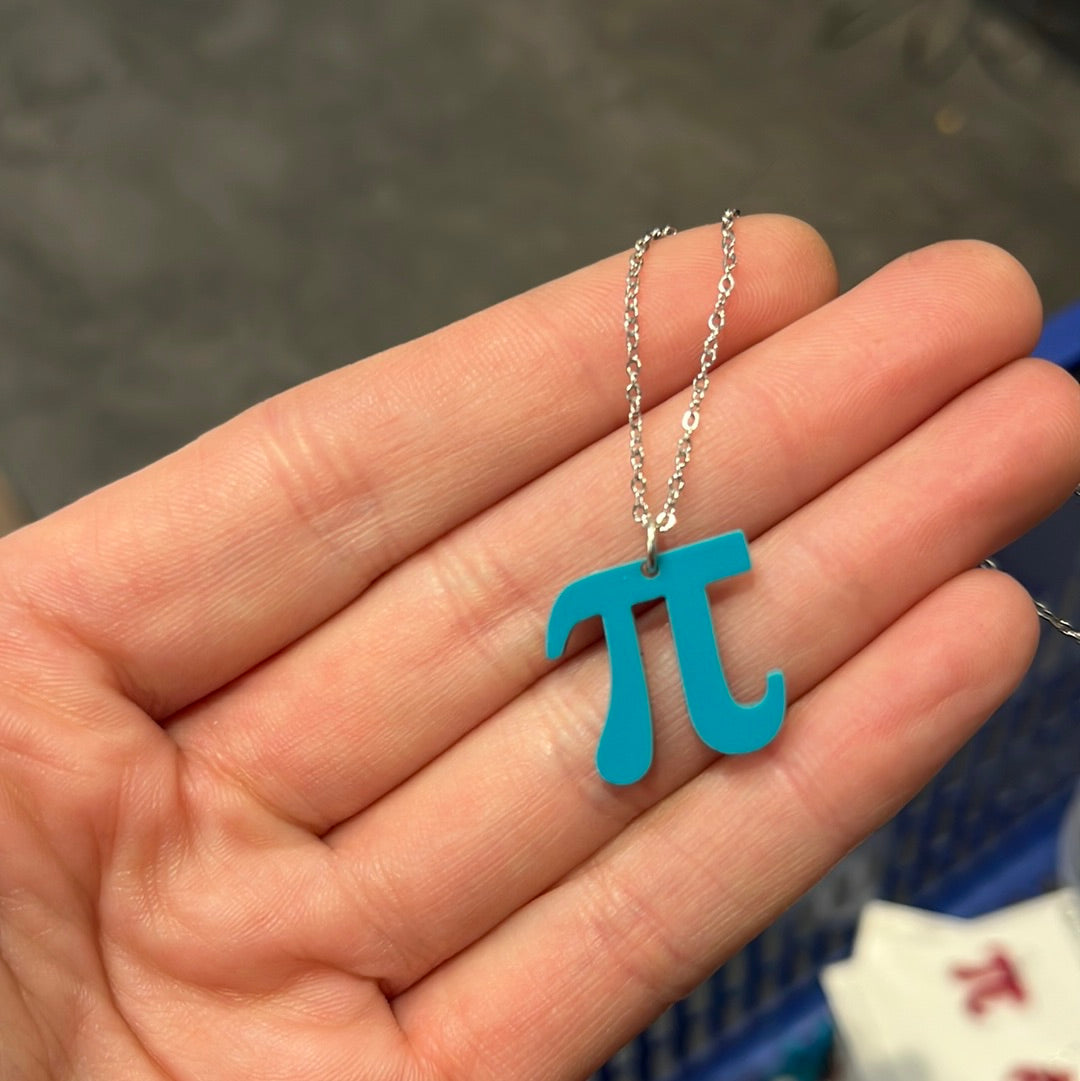 Turquoise Pi Acrylic Necklace