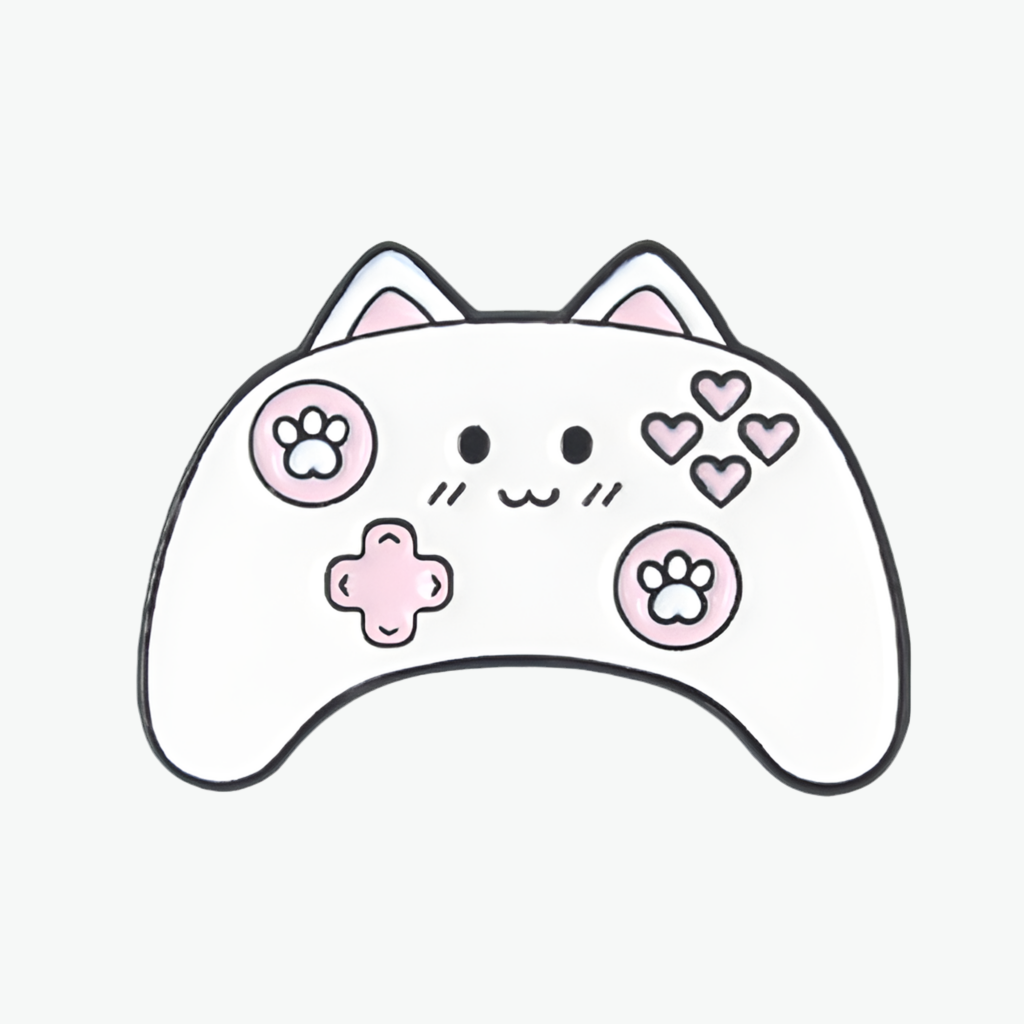 Cat Game Controller Enamel Pin