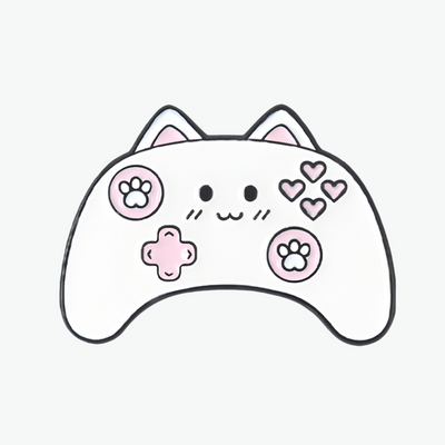 Cat Game Controller Enamel Pin