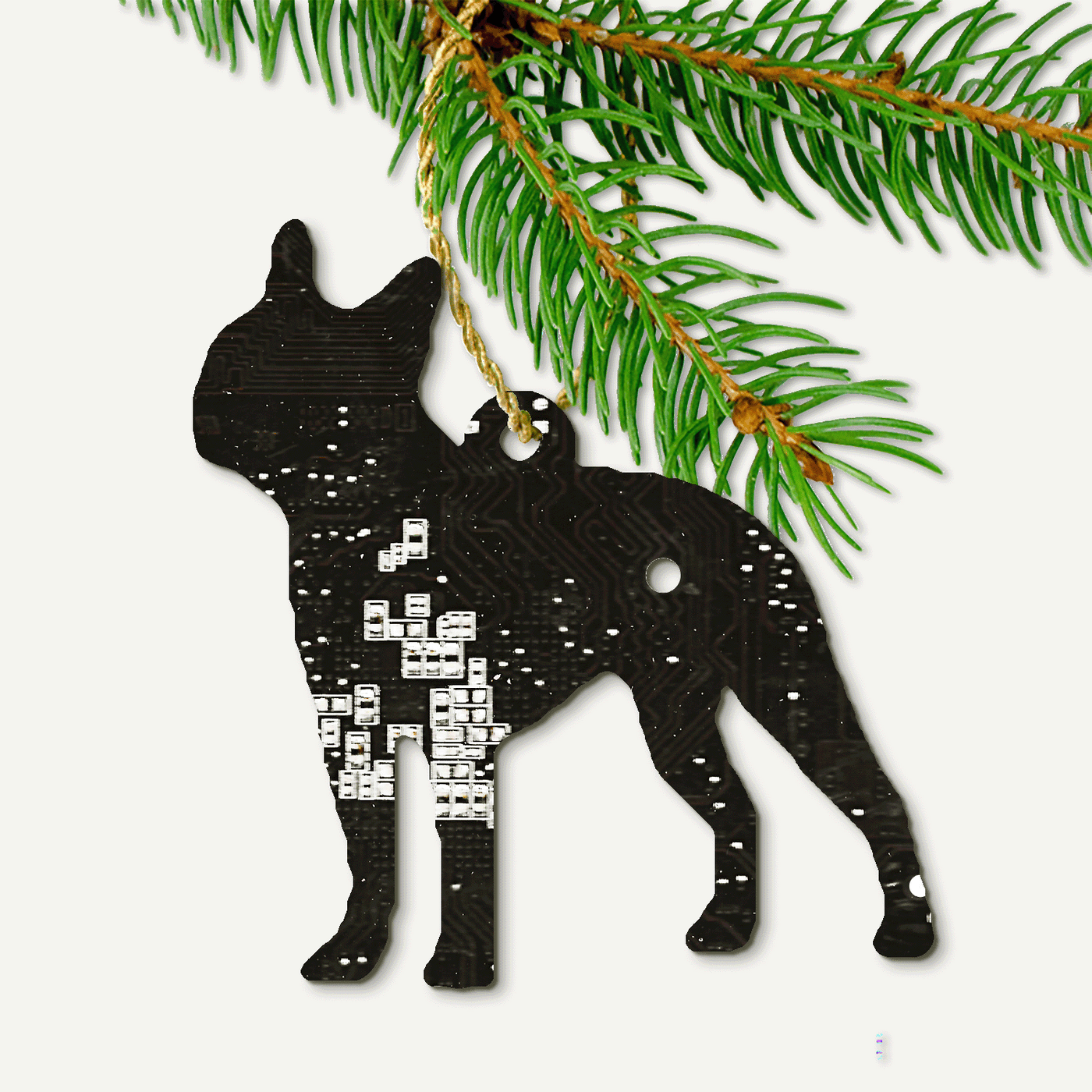 Circuit Board Boston Terrier Ornament
