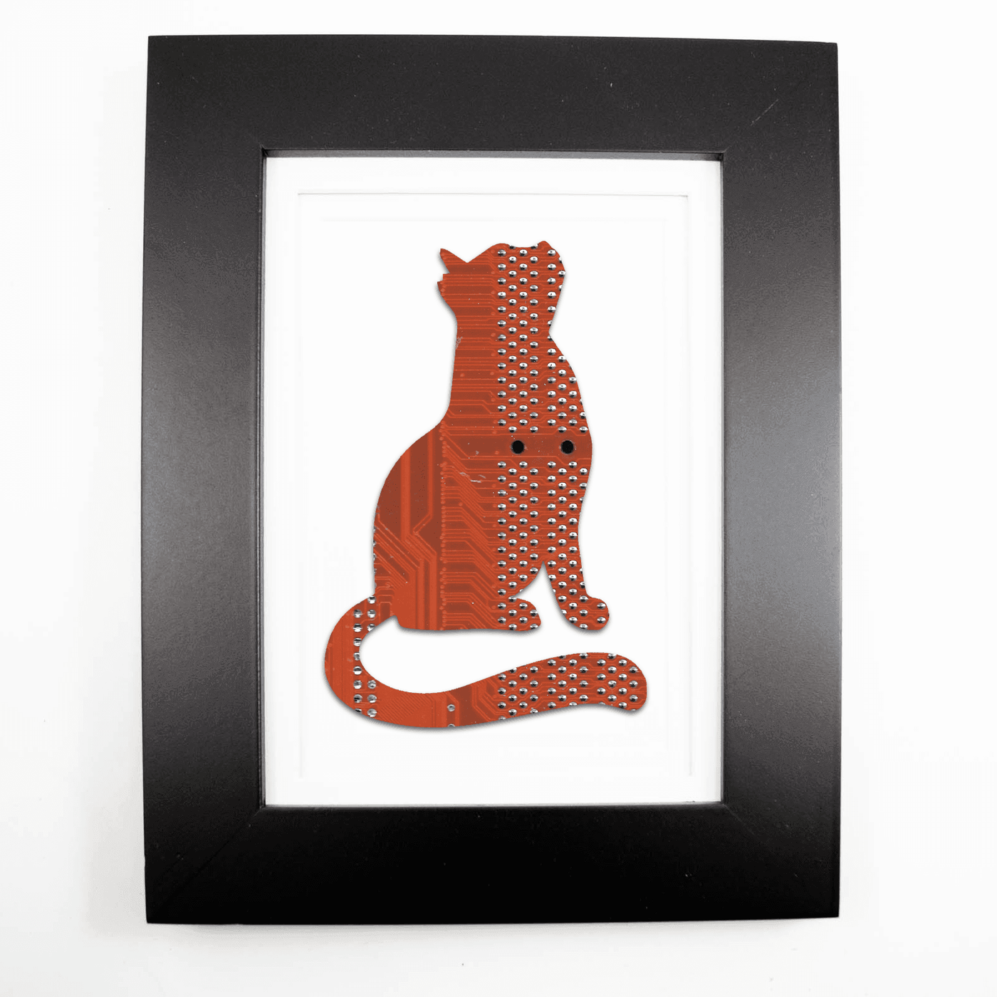 Cat Circuit Board Art - 5x7