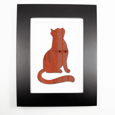 Cat Circuit Board Art - 5x7