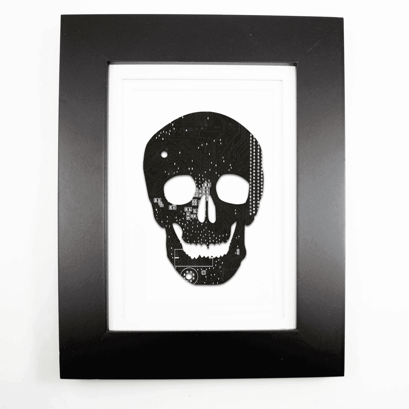 Human Skull Circuit Board Art - 5x7