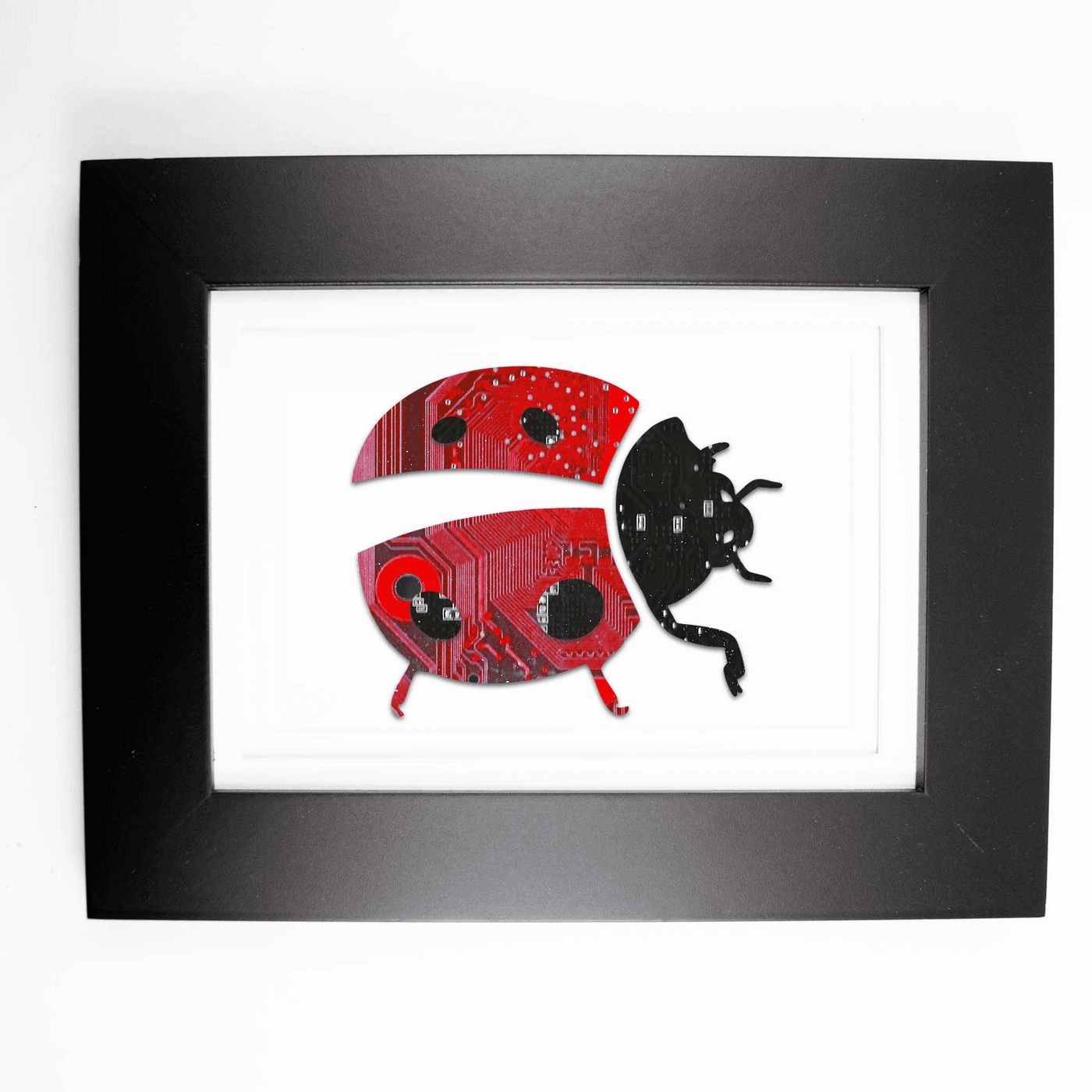 Lady Bug Circuit Board Art - 5x7