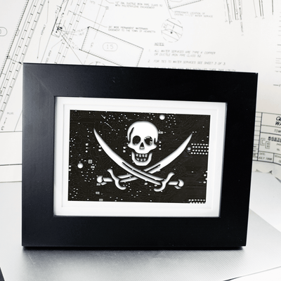 Pirate Flag Circuit Board Art - 5x7