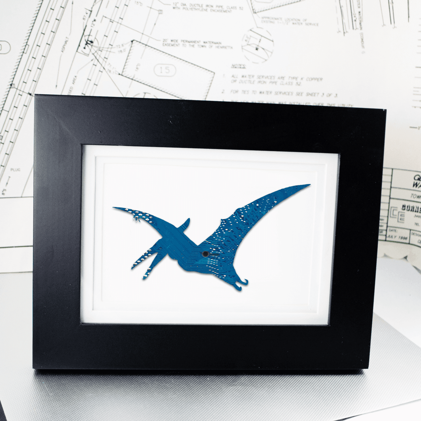 Pteradactyl Circuit Board Art - 5x7