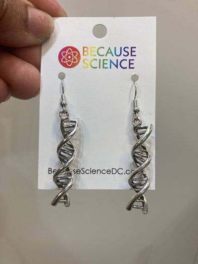 Big DNA Metal Dangle Earrings