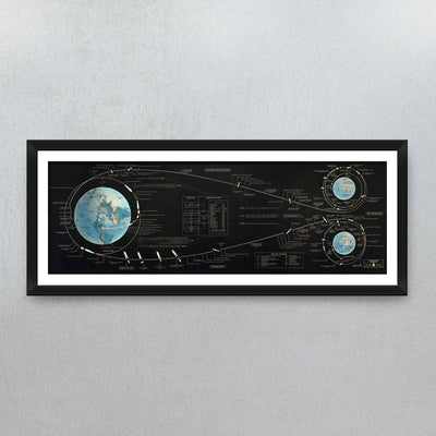 Apollo Mission Flight Plan Archival Print: 20" x 6.5" Framed
