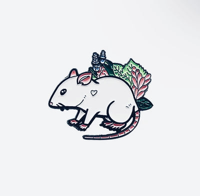 White Rat Enamel Pin