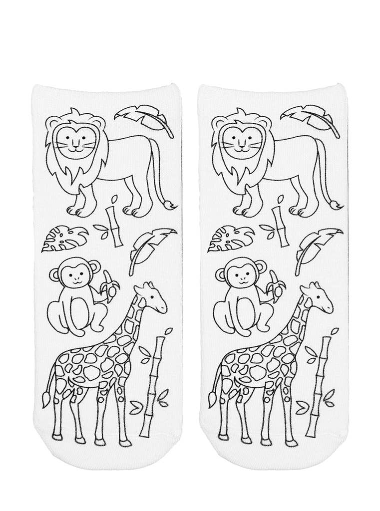Safari Animals DIY Coloring Socks