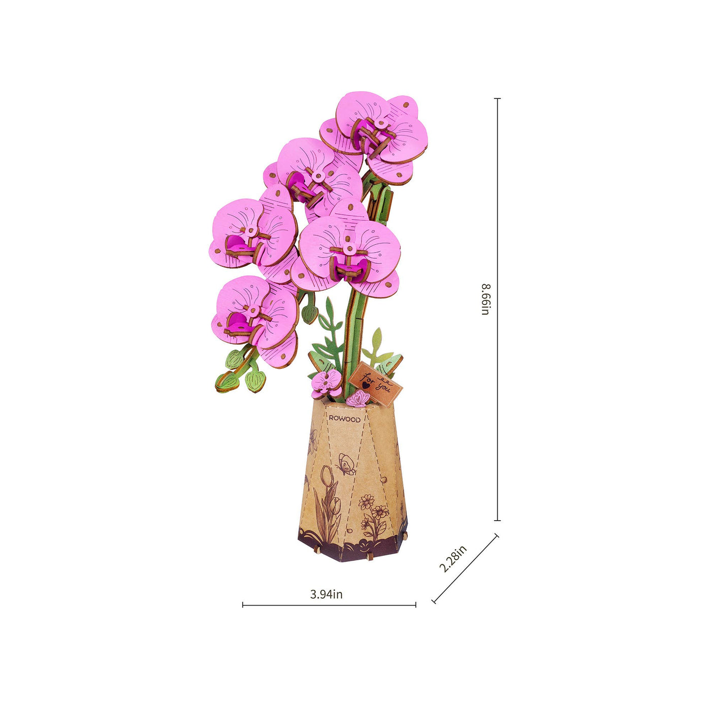 Purple Moth Orchid | 3D Wooden Flower Puzzle