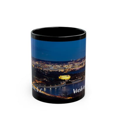 Washington DC Nighttime Skyline - 11oz Black Mug