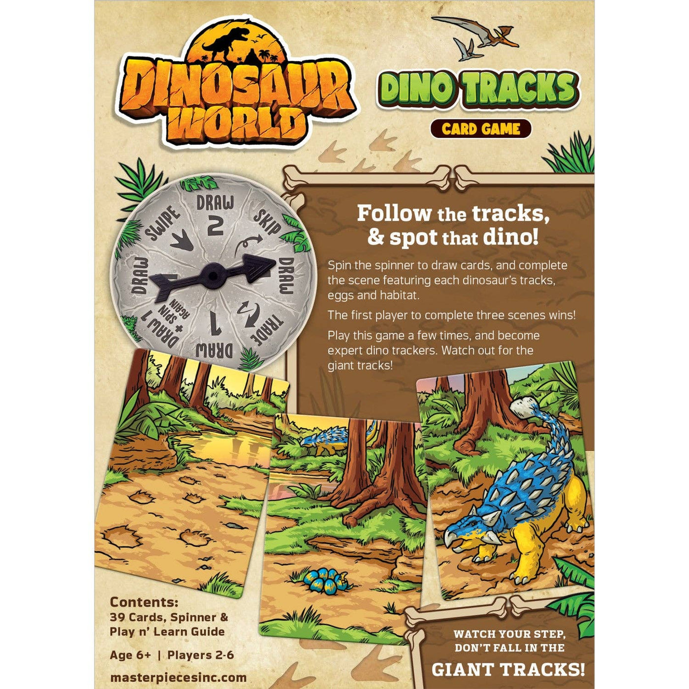 Dinosaur World Dino Tracks Card Game