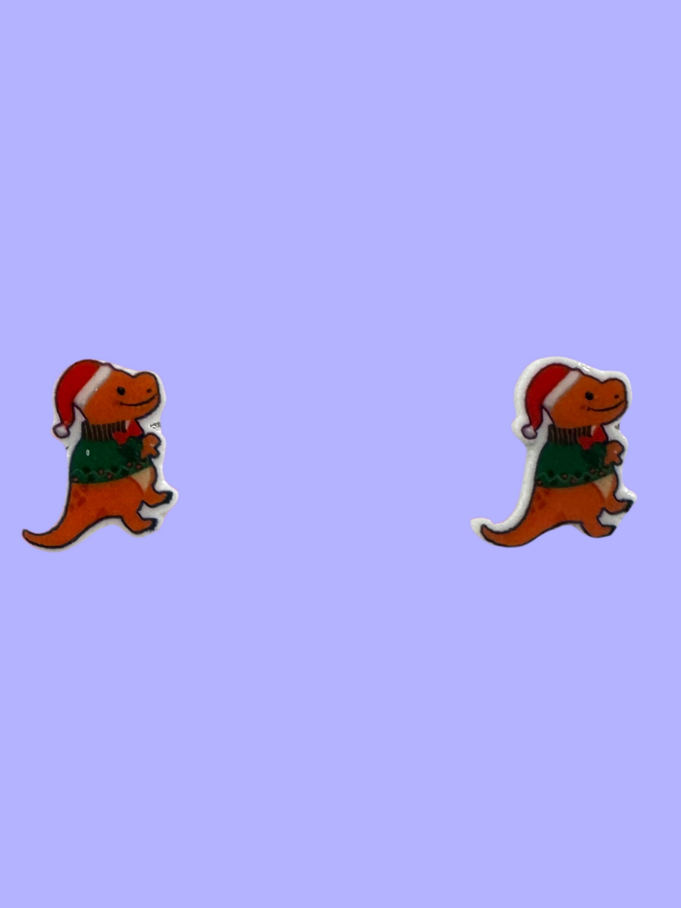 Santa T-Rex - Acrylic Post Earrings