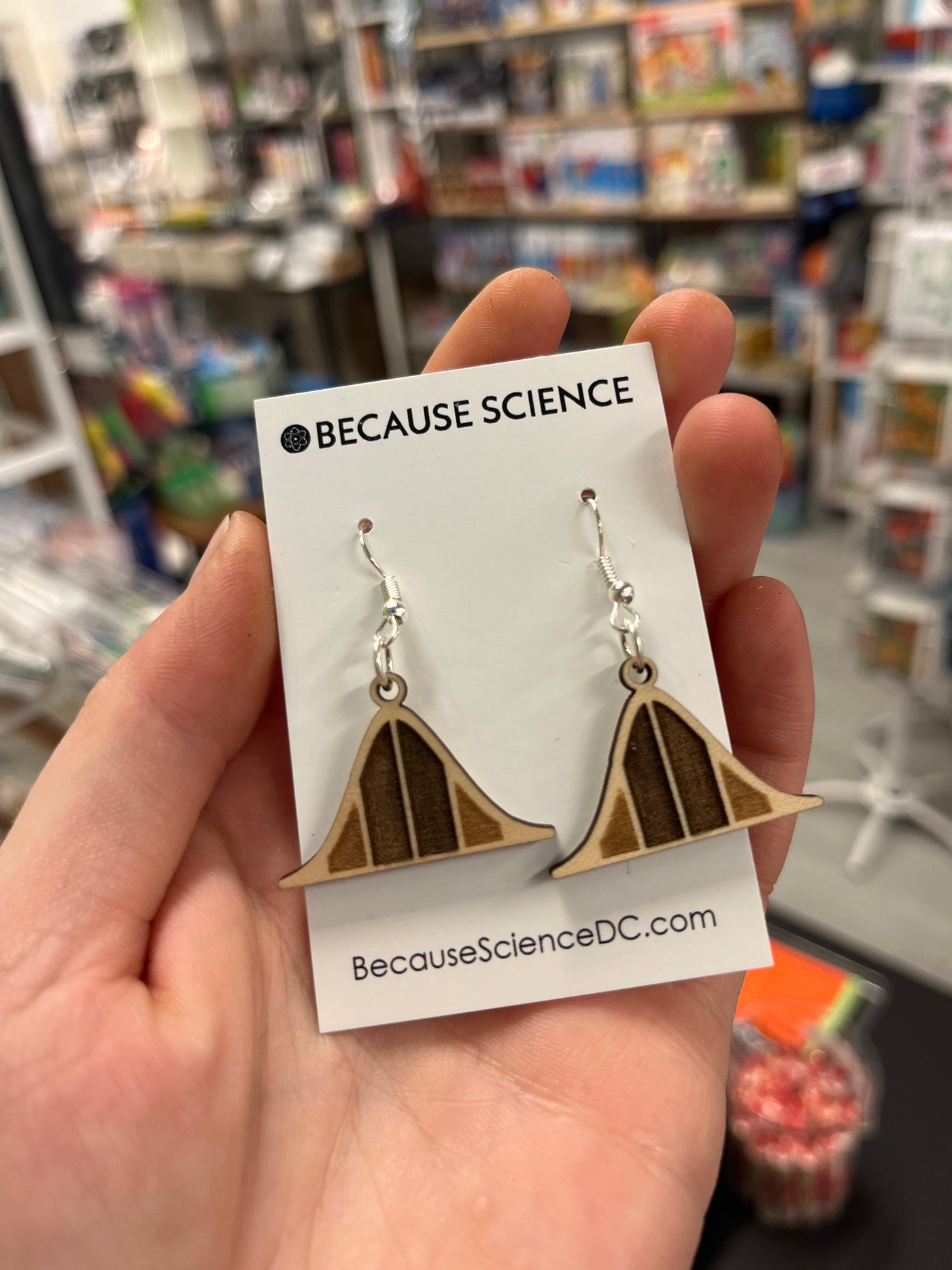 Wood Dangle Earrings - Normal Distribution