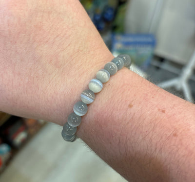 Cat's Eye Gray Stretch Bracelet