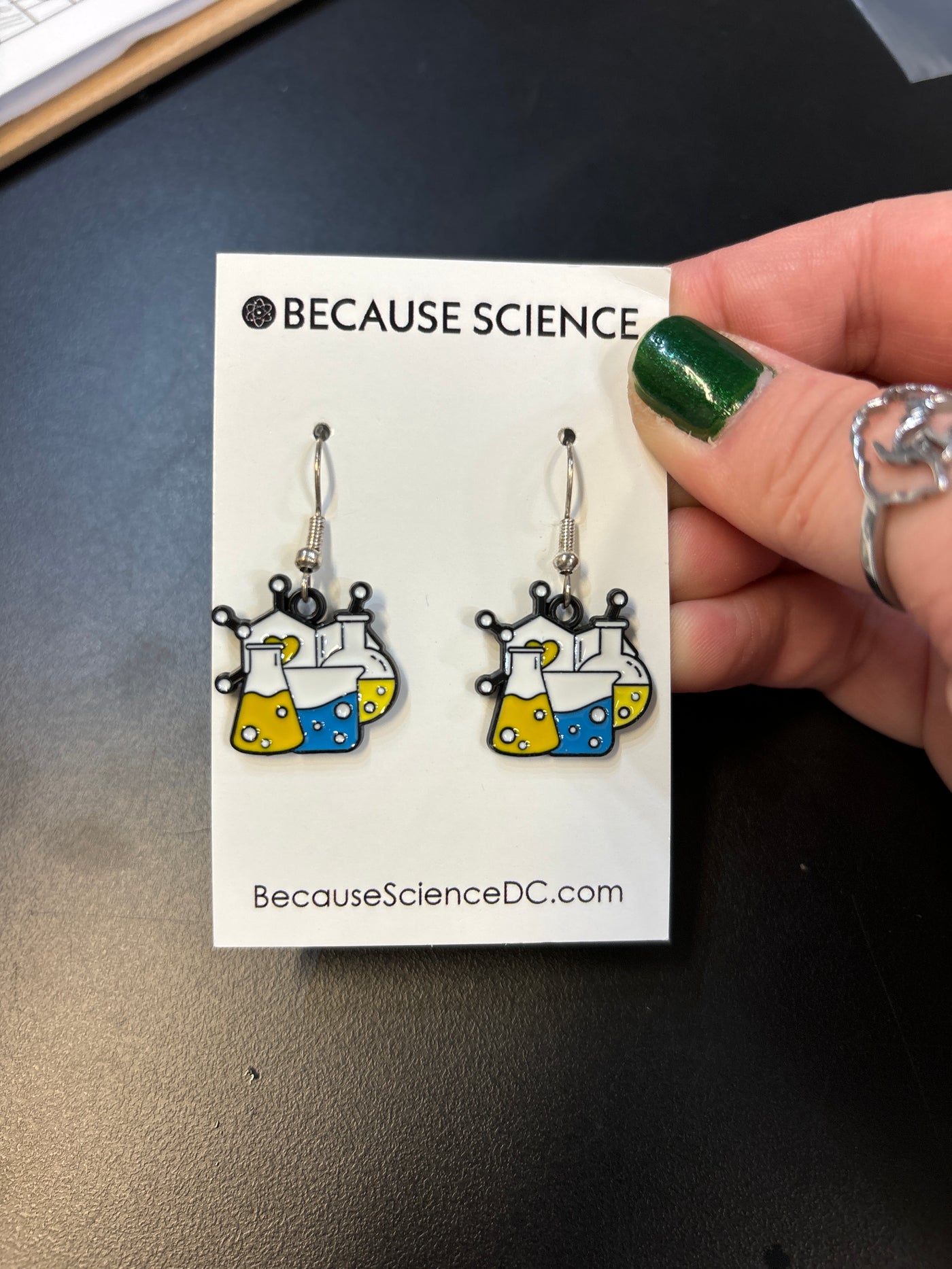 Chemistry Enamel Dangle Earrings
