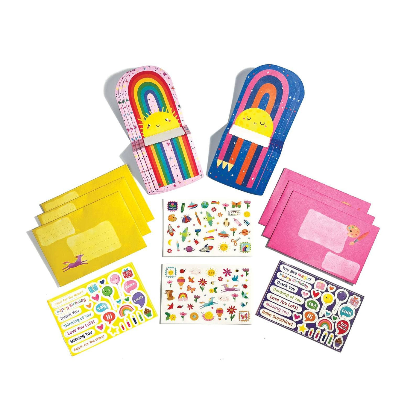 Hello Rainbows - Note Cards & Sticker Set