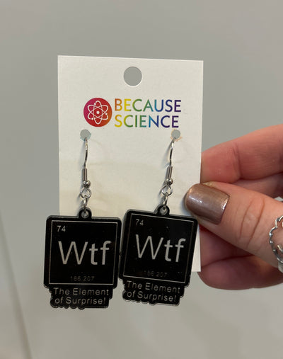 WTF The Element of Surprise Metal Dangle Earrings