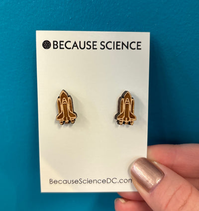 Rocket - Wood Post Earrings