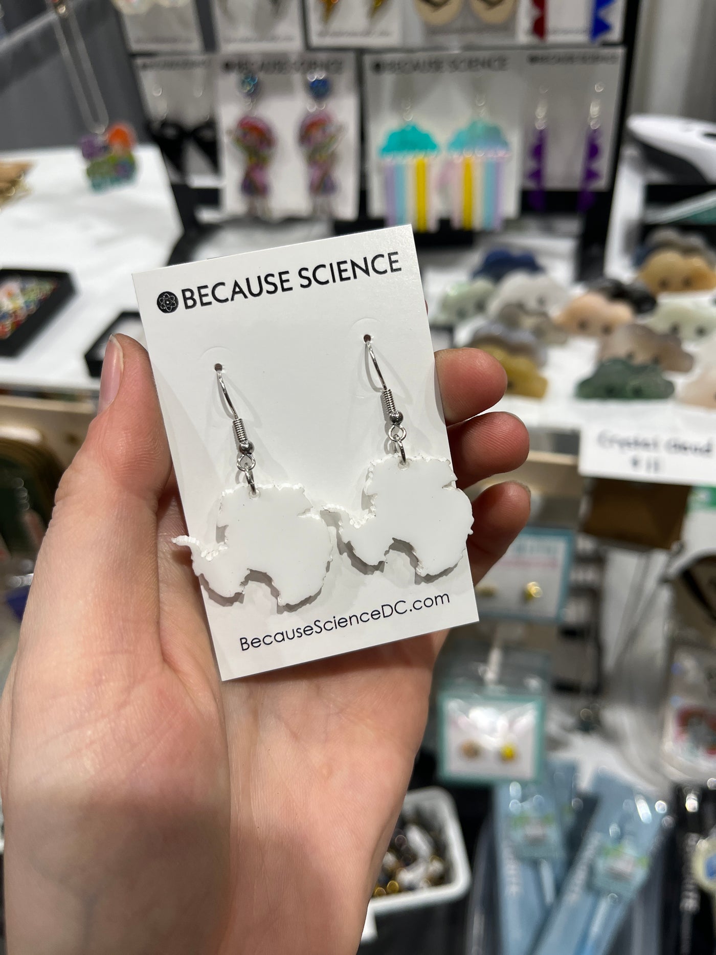 Antarctica - White Acrylic Dangle Earrings