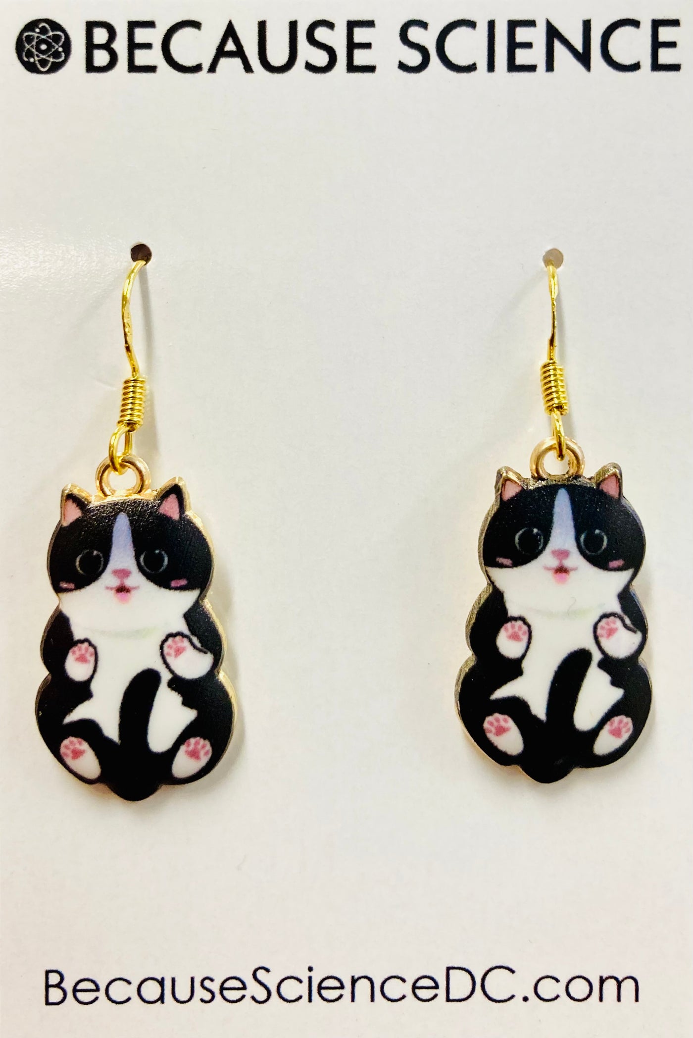 Black & White Cat Earrings