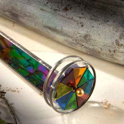 Kaleidoscope Black Stained Glass Iridescent Double