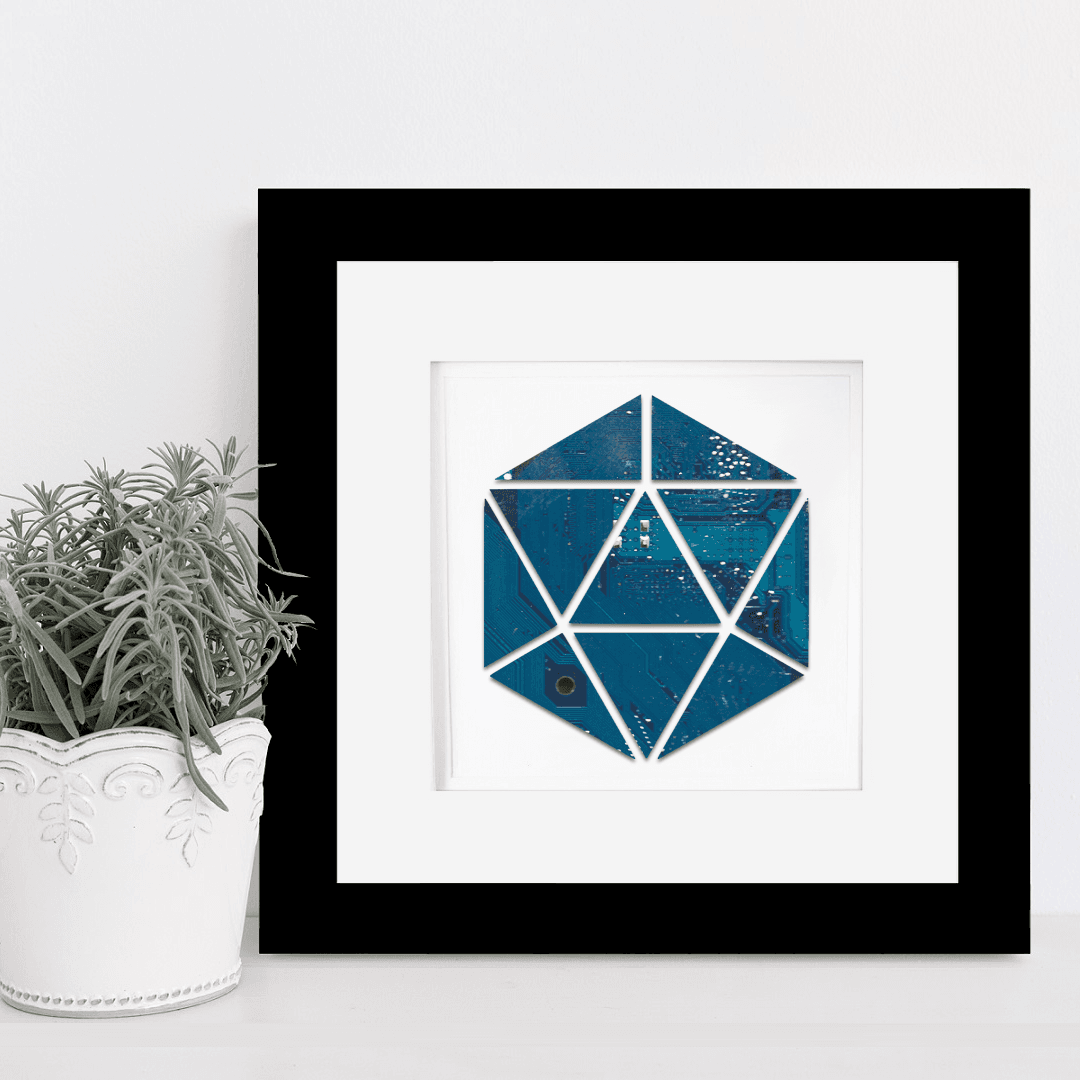 Icosahedron Circuit Board Art - 8x8