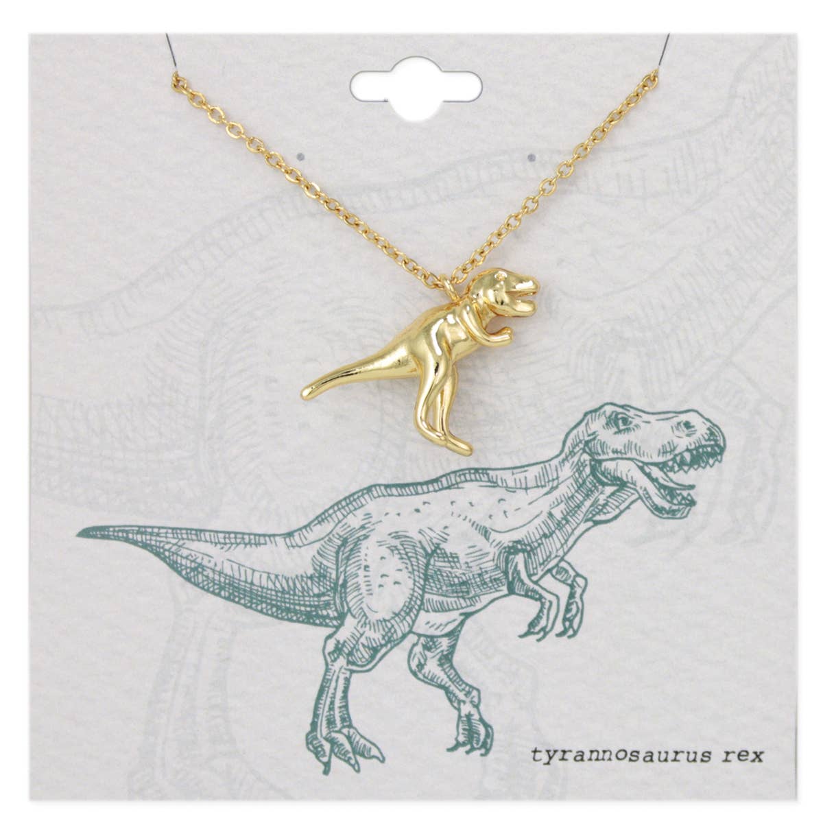 Prehistoric Times Gold Tyrannosaurus Rex Necklace