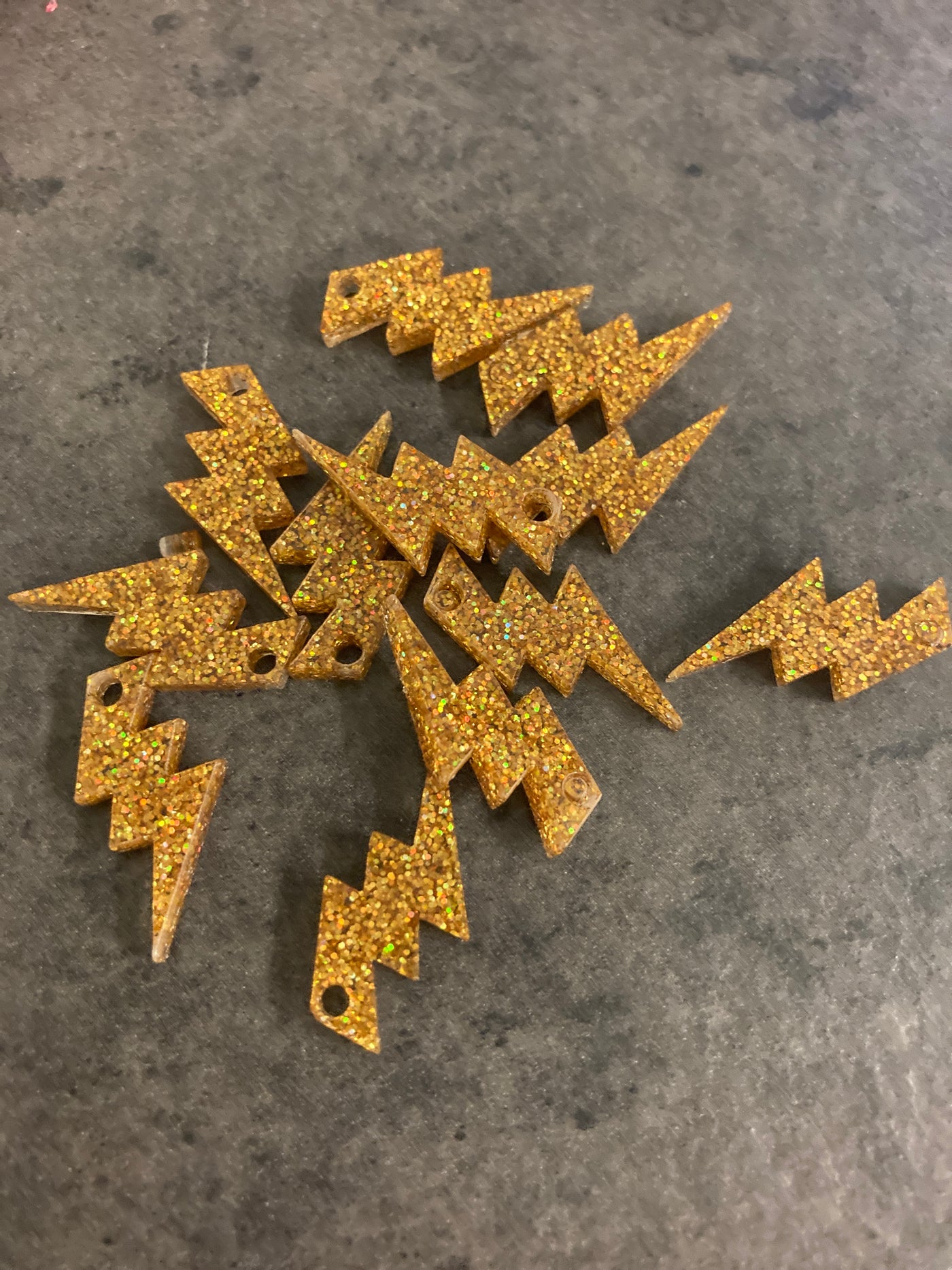 Lightning - Glittery Acrylic Dangle Earrings