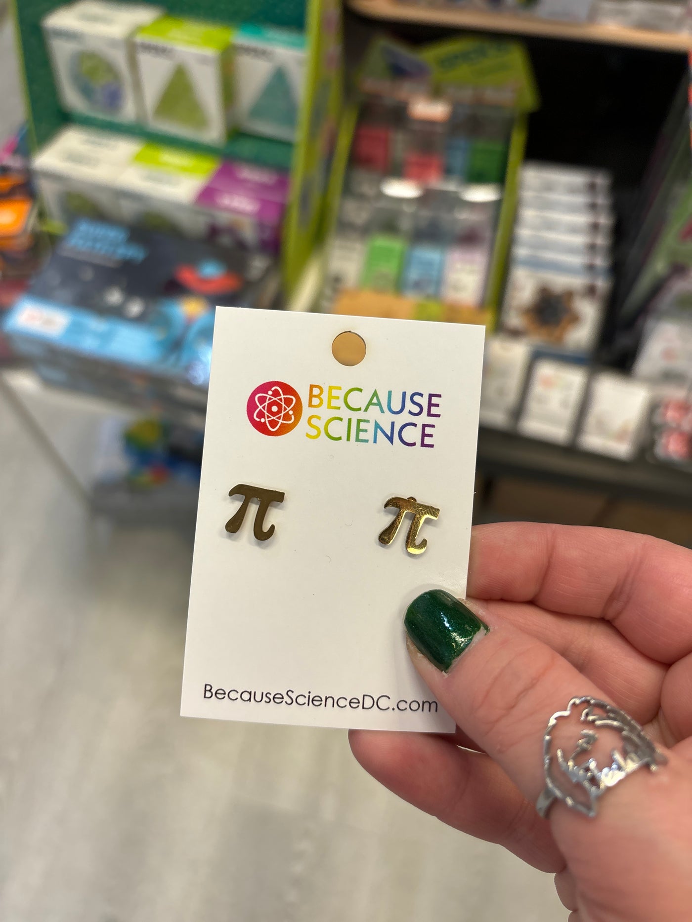 Pi Math Post Earrings (gold)