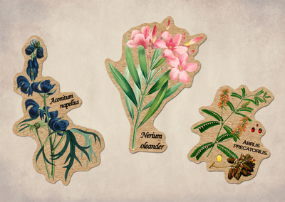 Poisonous Plants Vintage Sticker Sheet