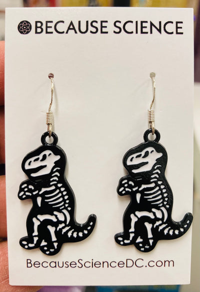 Skeleton Dinosaur Earrings