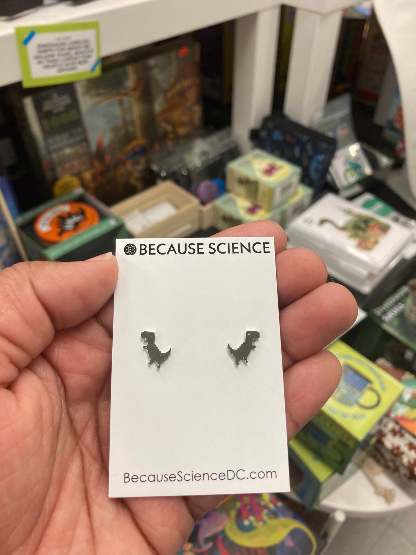 Pixel T-Rex Post Earrings