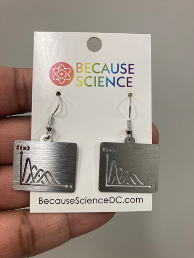 Poisson Distribution - Steel Dangle Earrings