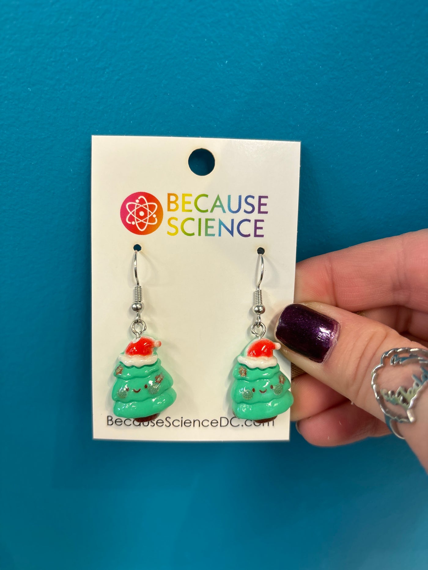 3D Christmas Tree Dangle Earrings