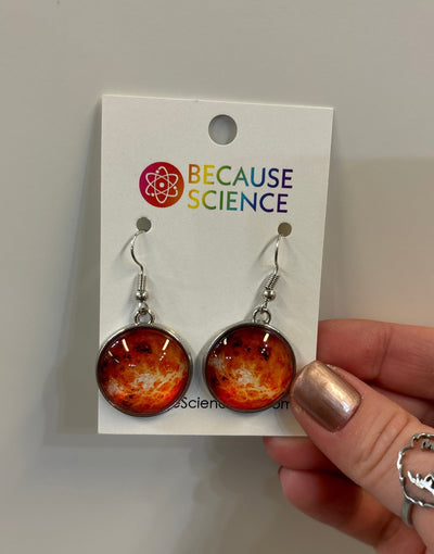 Venus Glass Dome Dangle Earrings