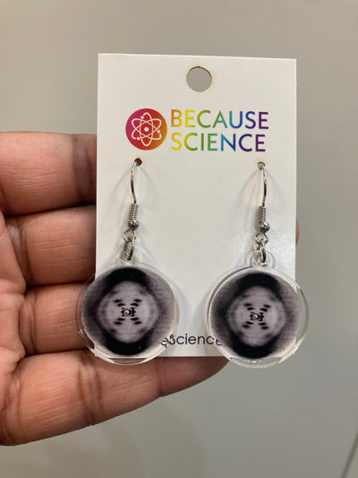 Photo 51 (X-ray Diffraction of DNA) - Acrylic Dangle Earrings