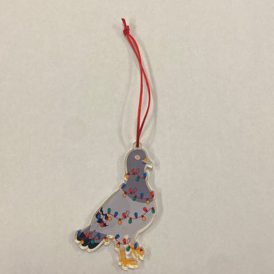 Holiday Pigeon - Acrylic Ornament