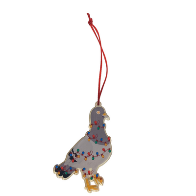 Holiday Pigeon - Acrylic Ornament