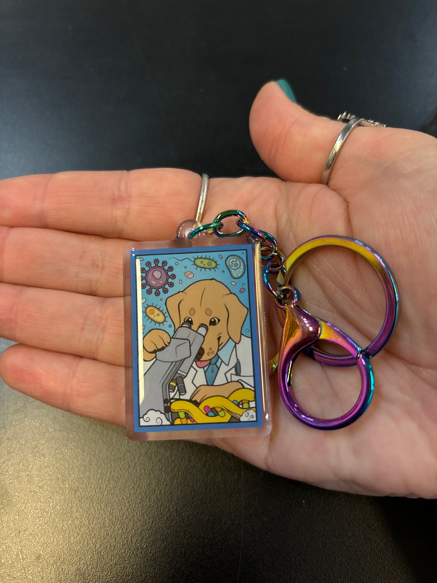 The STEM Dogs: Yellow Lab Biology - Acrylic Keychain