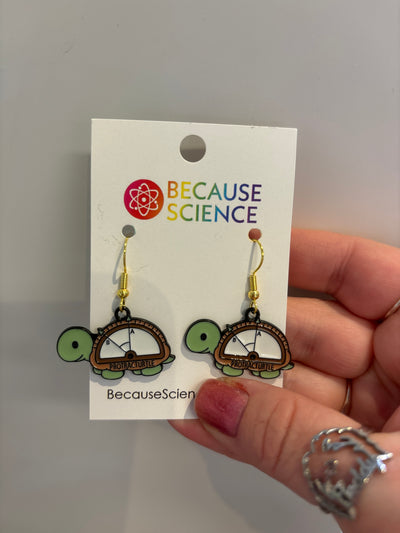 Protracturtle Enamel Dangle Earrings