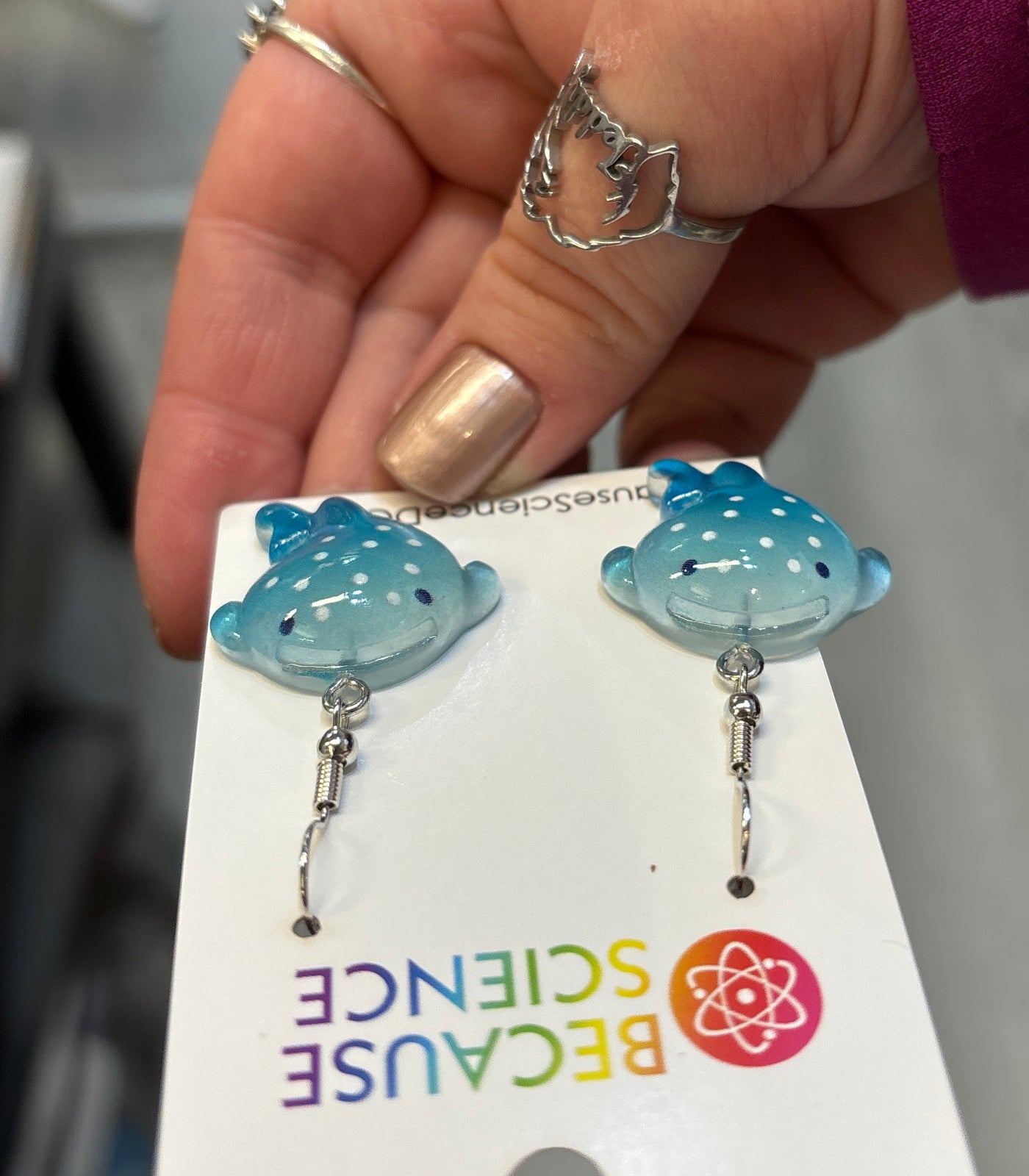 Whale Shark - 3D Dangle Earrings