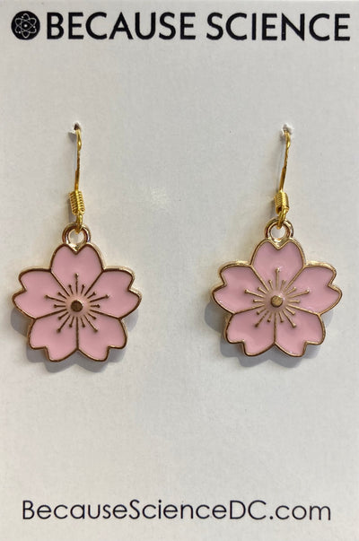 Cherry Blossom Enamel Dangle Earrings